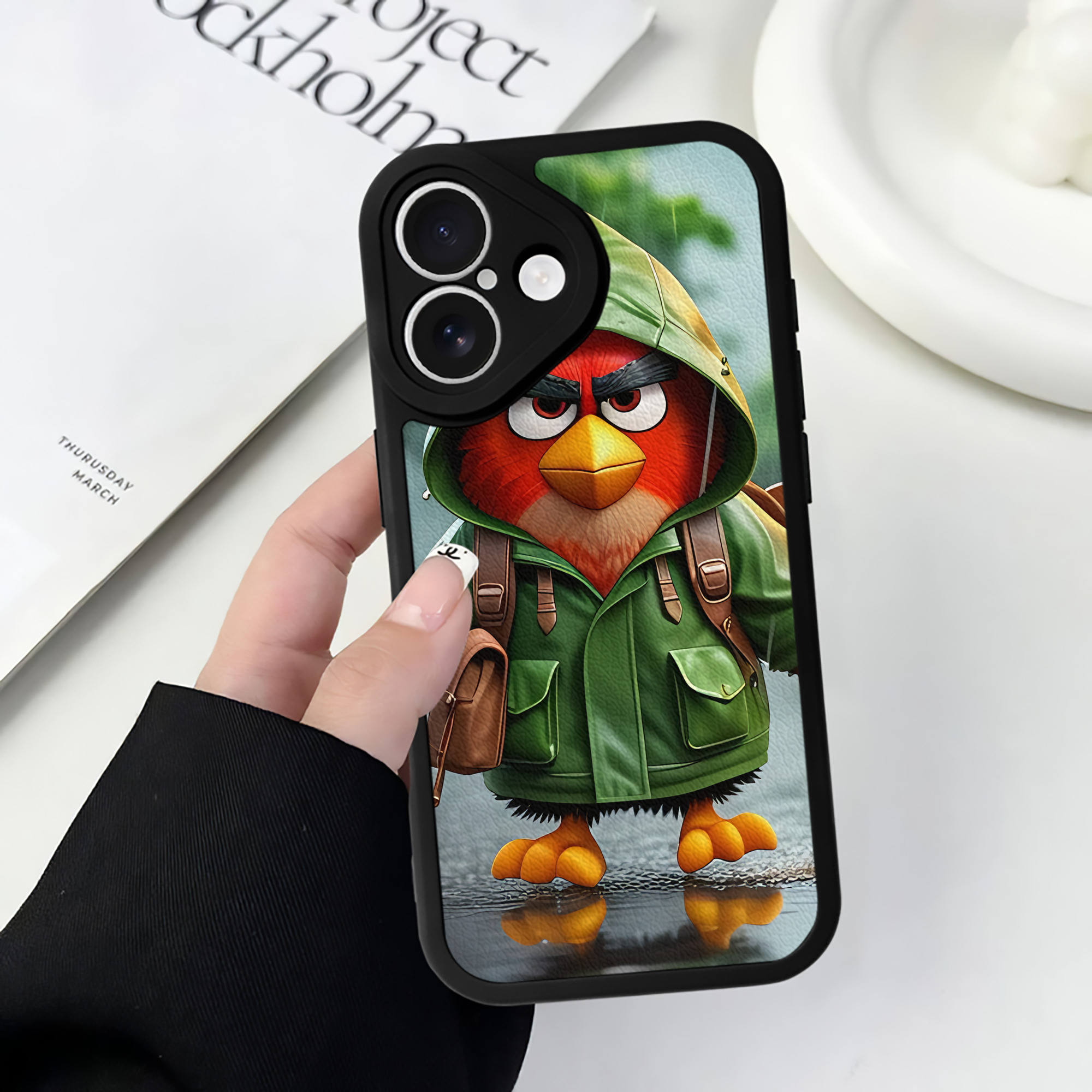 （画像用） Angry Birds アングリーバード 【iPhone 16シリーズ対応】シリコンスマホケース（レザー調） 材質：シリコン